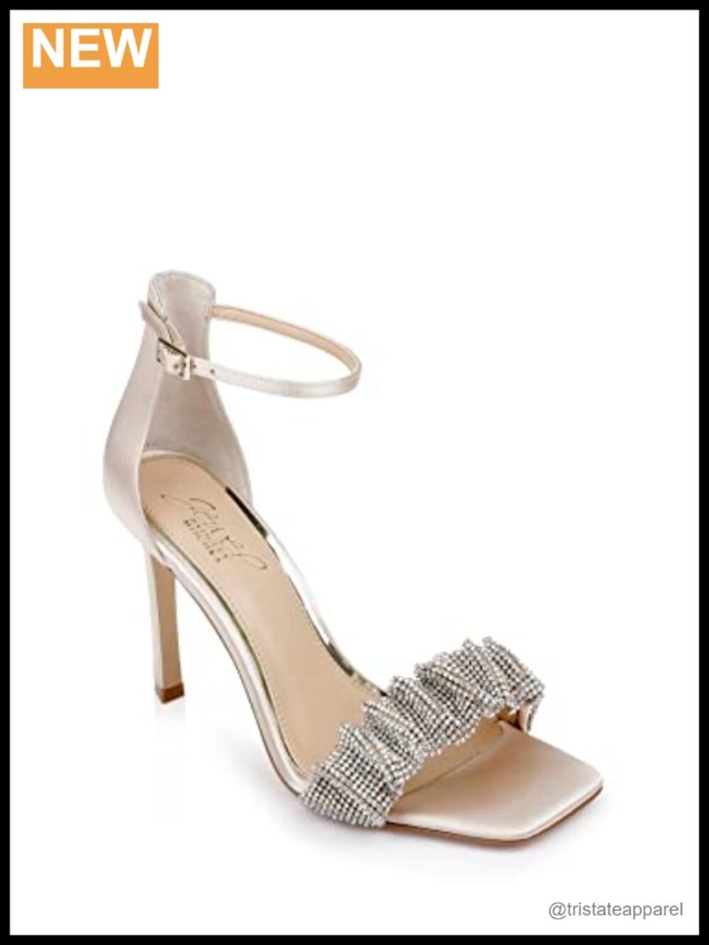Bejeweled Ankle Strap Stiletto Heel Satin Formal Dress Sandal